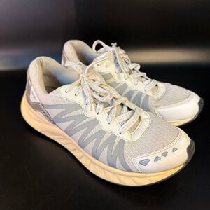 SAS Journey White Silver Mesh Leather Walking Shoes Womens Size 10 M